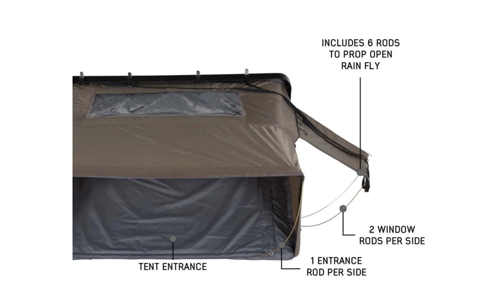 Overland Vehicle Systems Bushveld II Hard Shell Roof Top Tent - 2+ Person, 4 Season 4 Overland Vehicle Systems Bushveld II Hard Shell Roof Top Tent - 2+ Person, 4 Season - Image 2