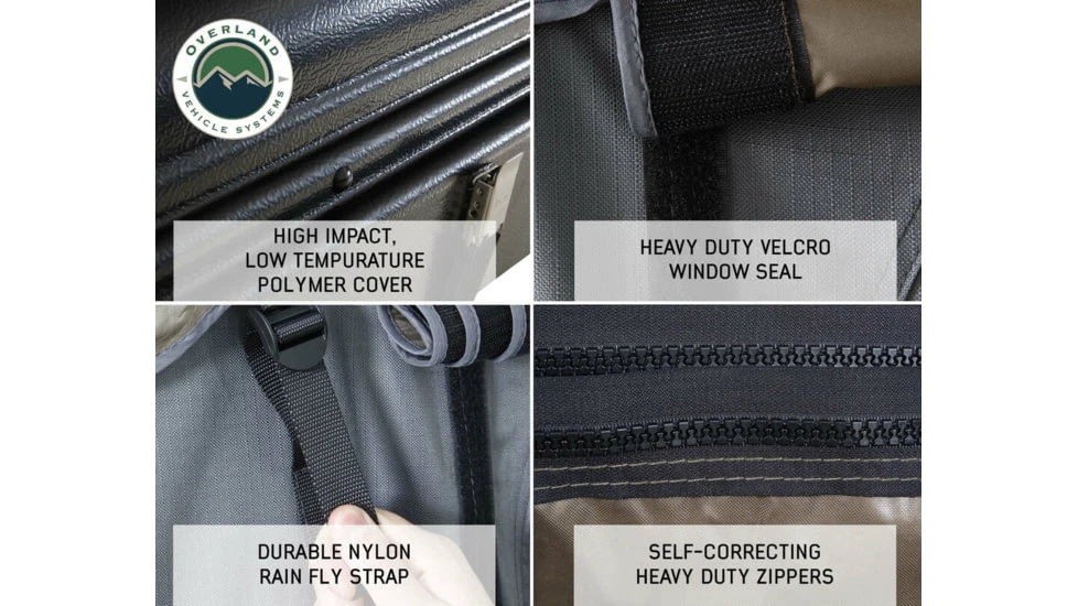 Overland Vehicle Systems Bushveld II Hard Shell Roof Top Tent - 2+ Person, 4 Season 6 Overland Vehicle Systems Bushveld II Hard Shell Roof Top Tent - 2+ Person, 4 Season - Image 4